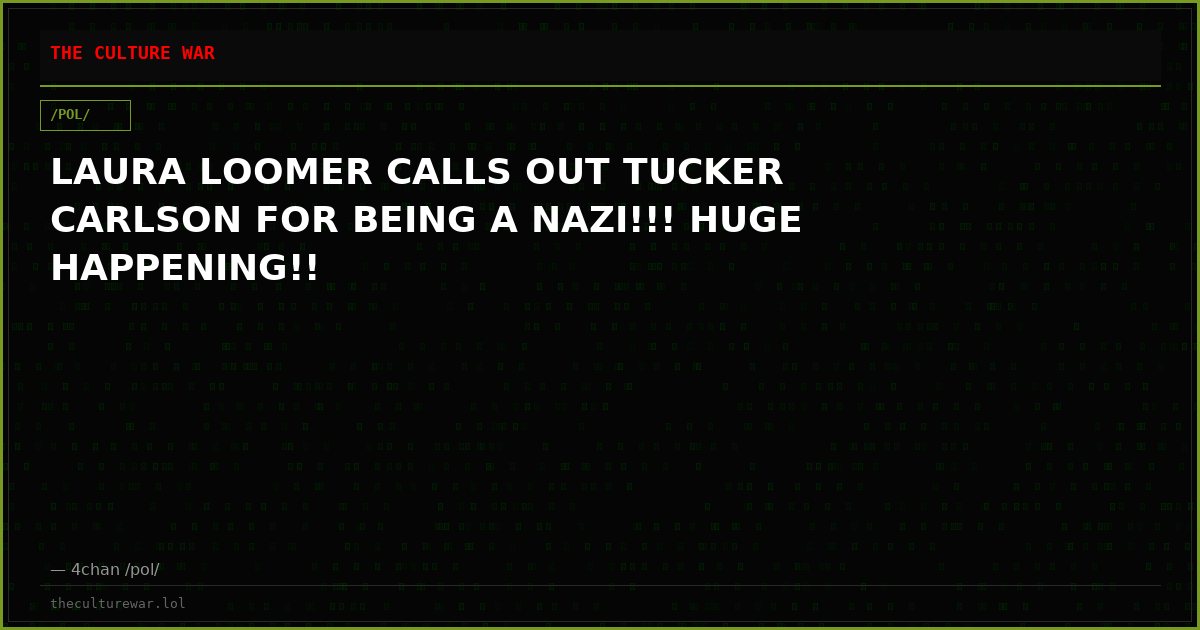 LAURA LOOMER CALLS OUT TUCKER CARLSON FOR BEING A NAZI!!! HUGE HAPPENING!!