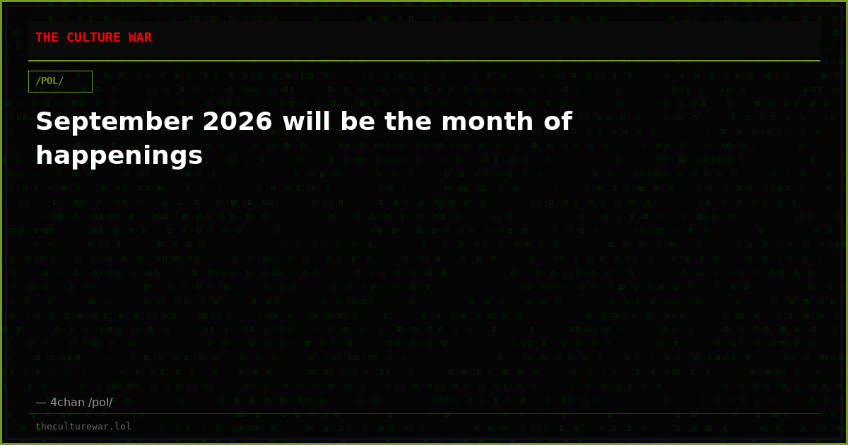 September 2026 will be the month of happenings