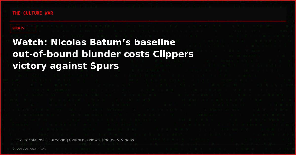 Watch: Nicolas Batum’s baseline out-of-bound blunder costs Clippers victory against Spurs