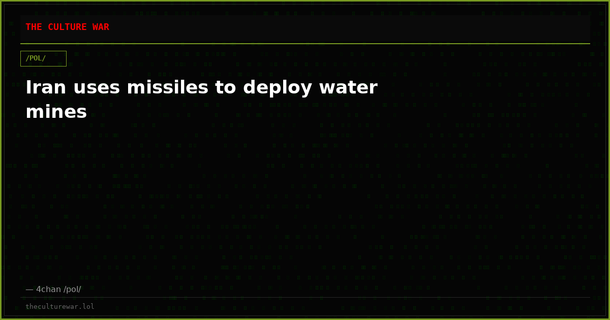 Iran uses missiles to deploy water mines