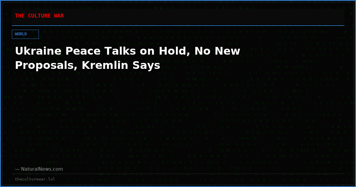 Ukraine Peace Talks on Hold, No New Proposals, Kremlin Says