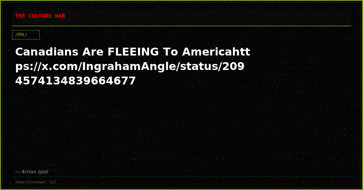 Canadians Are FLEEING To Americahttps://x.com/IngrahamAngle/status/2094574134839664677