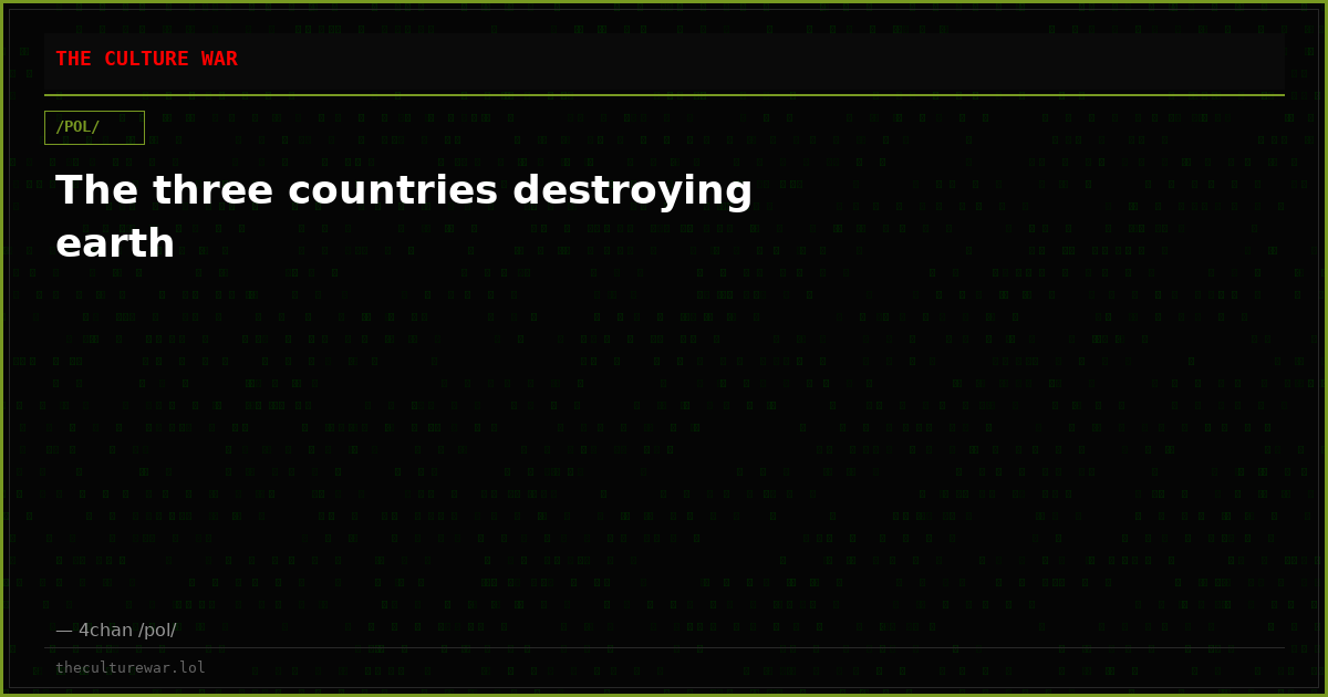 The three countries destroying earth