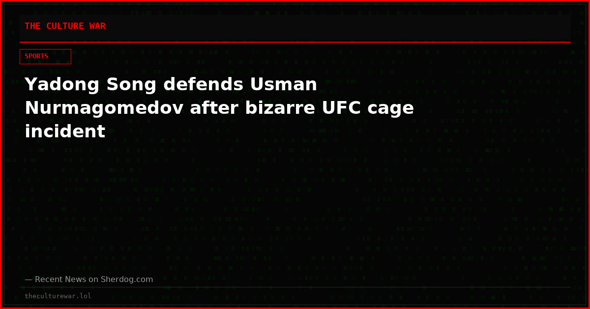 Yadong Song defends Usman Nurmagomedov after bizarre UFC cage incident