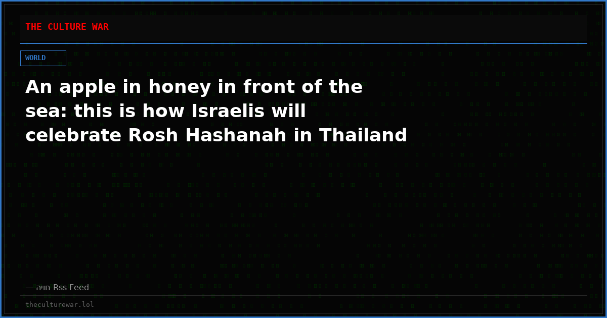 An apple in honey in front of the sea: this is how Israelis will celebrate Rosh Hashanah in Thailand