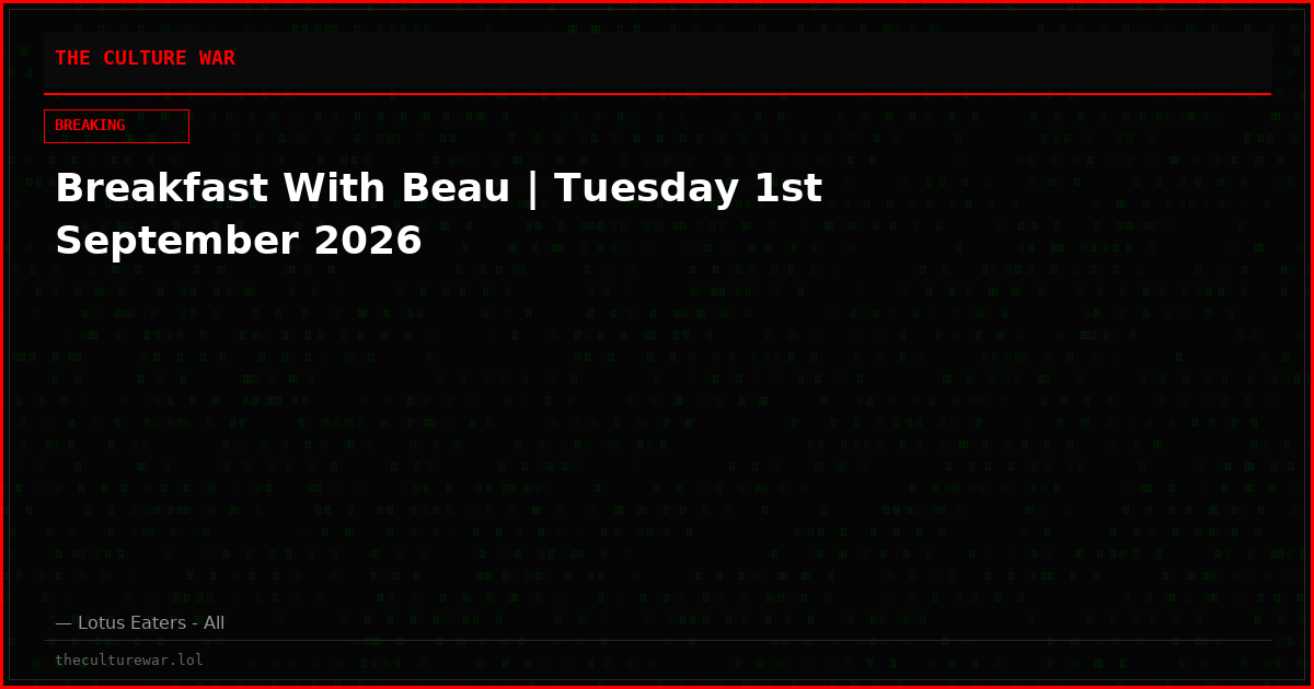 Breakfast With Beau | Tuesday 1st September 2026