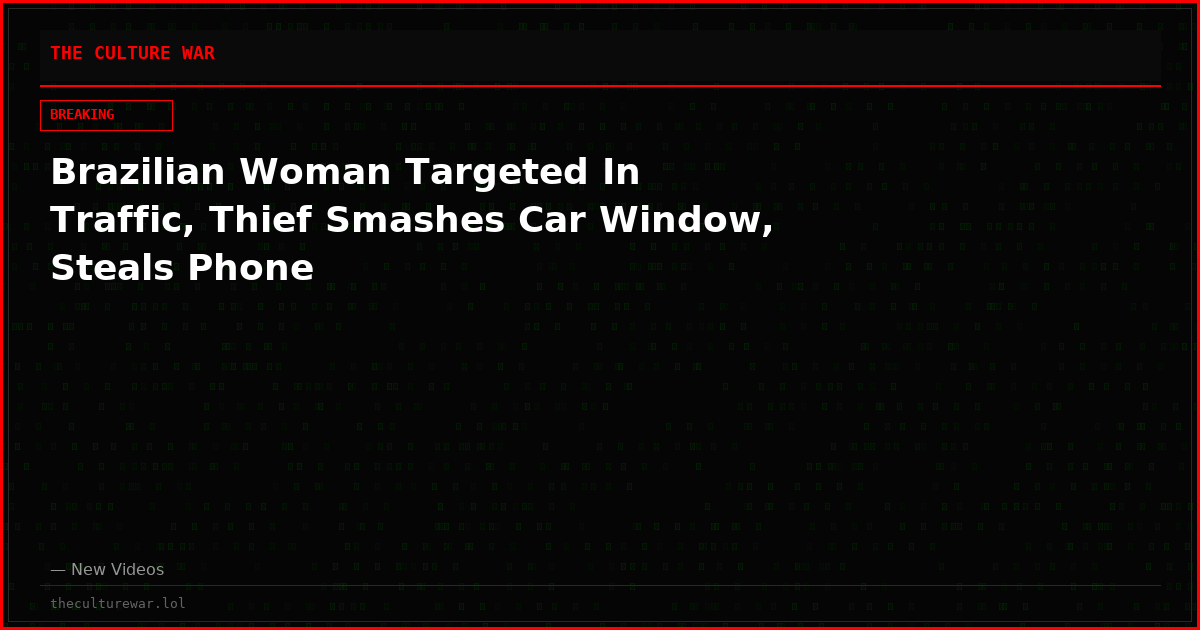 Brazilian Woman Targeted In Traffic, Thief Smashes Car Window, Steals Phone