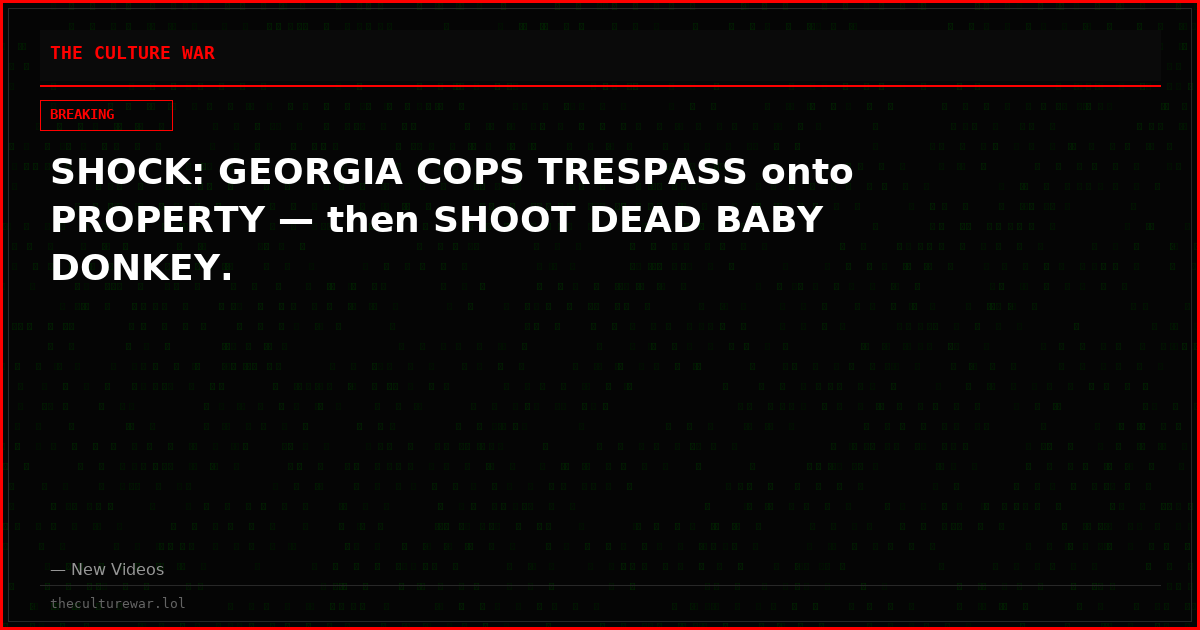 SHOCK: GEORGIA COPS TRESPASS onto PROPERTY — then SHOOT DEAD BABY DONKEY.