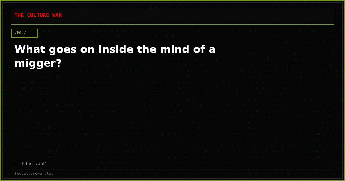What goes on inside the mind of a migger?