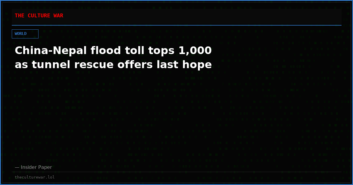 China-Nepal flood toll tops 1,000 as tunnel rescue offers last hope