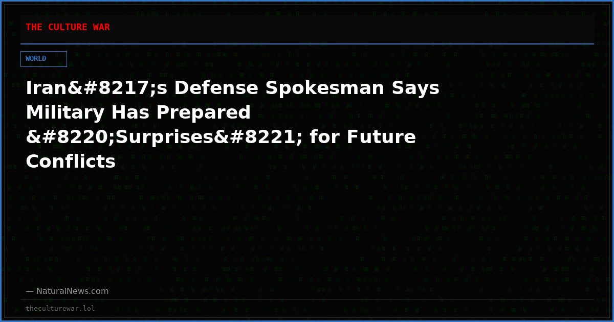 Iran’s Defense Spokesman Says Military Has Prepared “Surprises” for Future Conflicts