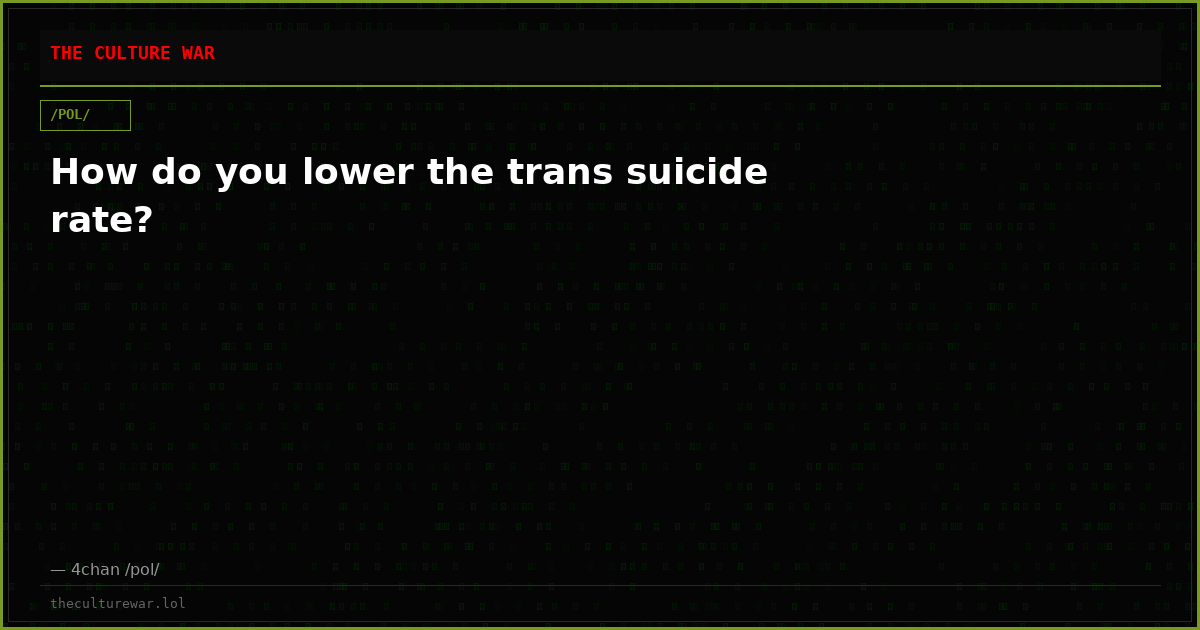 How do you lower the trans suicide rate?
