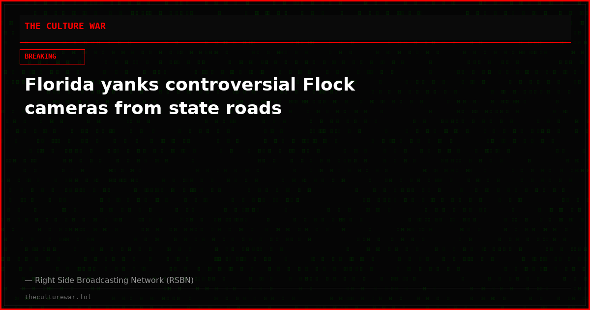 Florida yanks controversial Flock cameras from state roads
