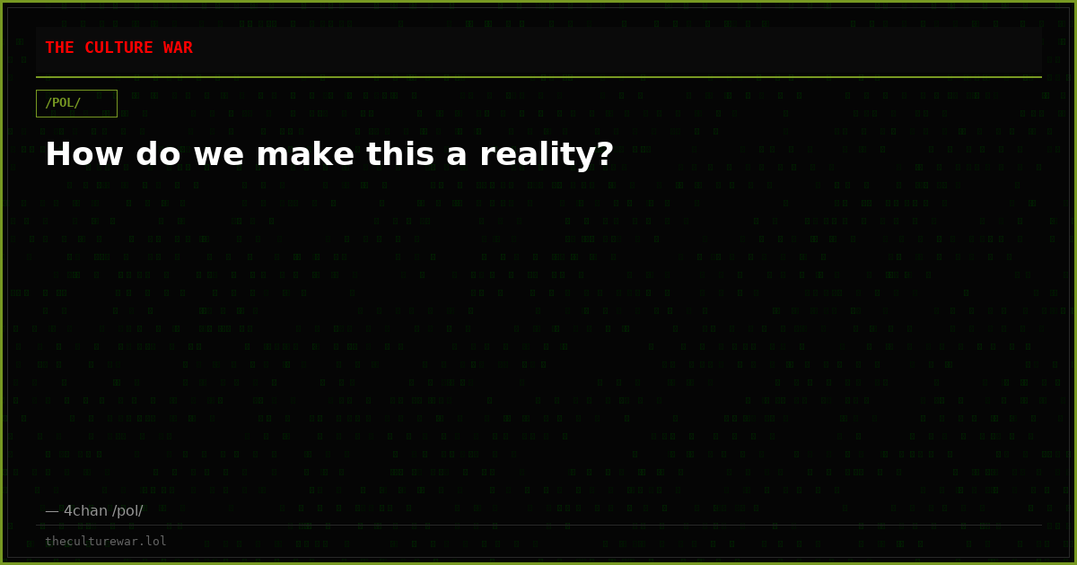 How do we make this a reality?