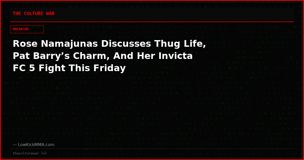Rose Namajunas Discusses Thug Life, Pat Barry’s Charm, And Her Invicta FC 5 Fight This Friday