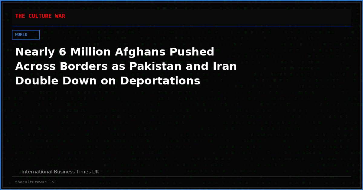 Nearly 6 Million Afghans Pushed Across Borders as Pakistan and Iran Double Down on Deportations