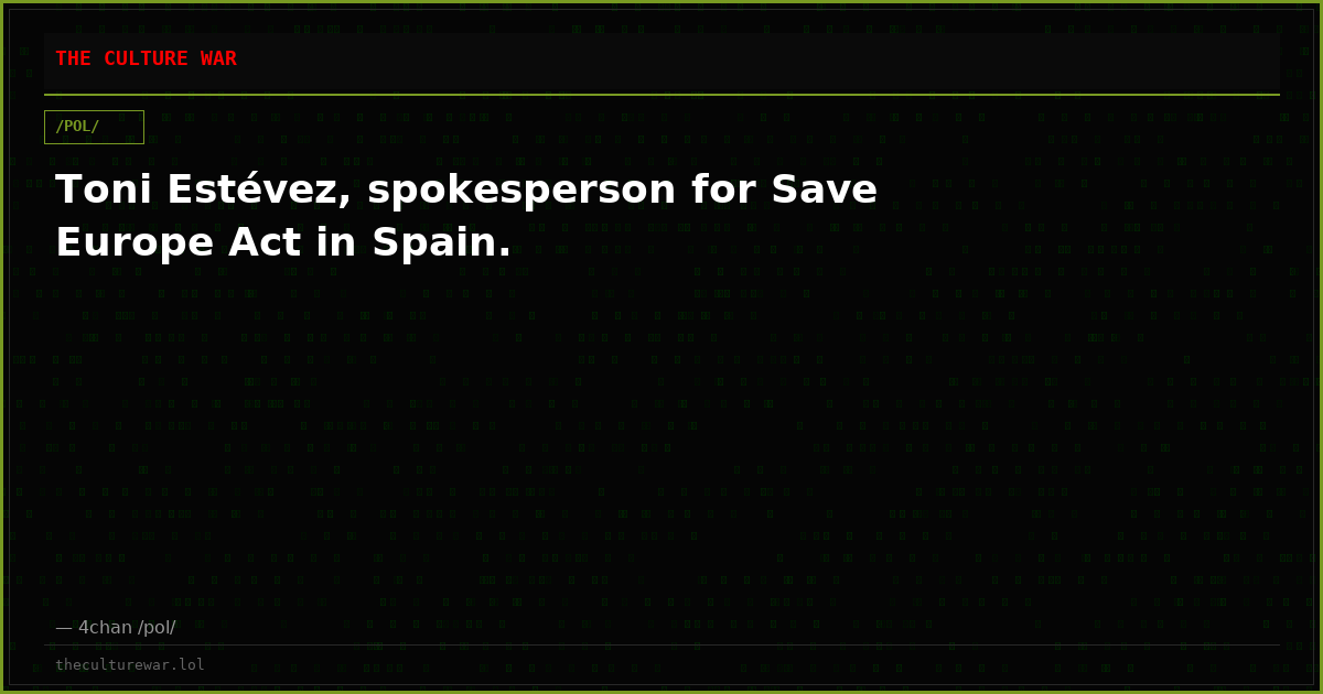 Toni Estévez, spokesperson for Save Europe Act in Spain.