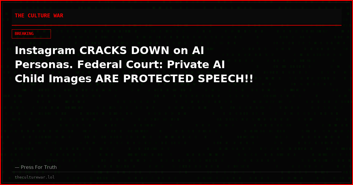 Instagram CRACKS DOWN on AI Personas. Federal Court: Private AI Child Images ARE PROTECTED SPEECH!!