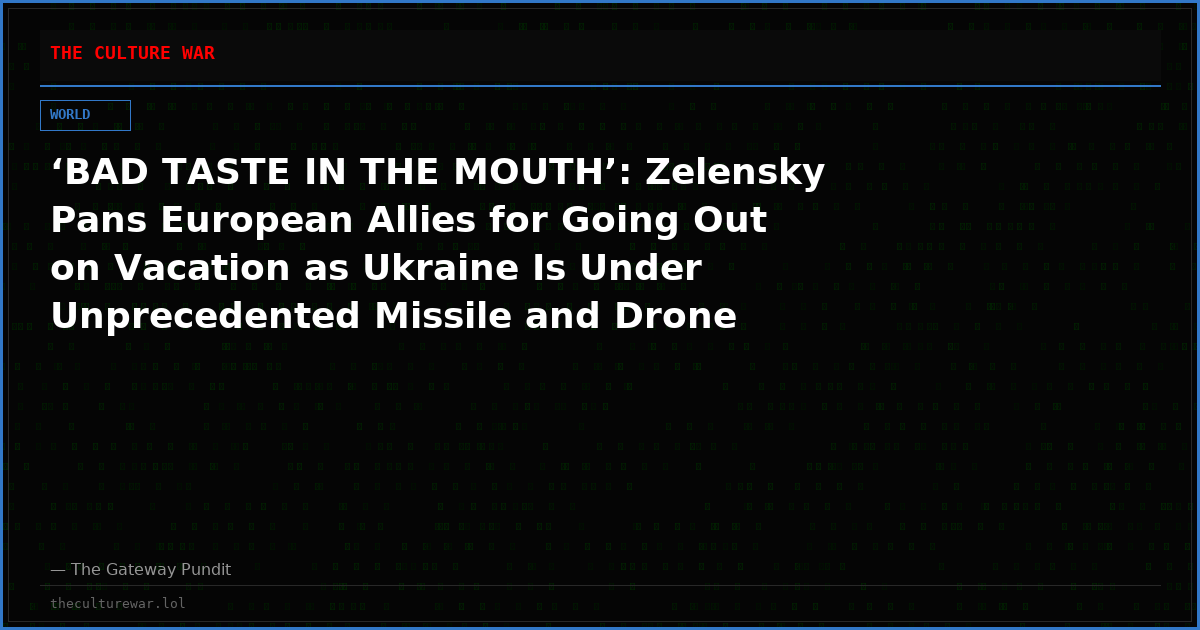 ‘BAD TASTE IN THE MOUTH’: Zelensky Pans European Allies for Going Out on Vacation as Ukraine Is Under Unprecedented Missile and Drone Strikes (VIDEO)