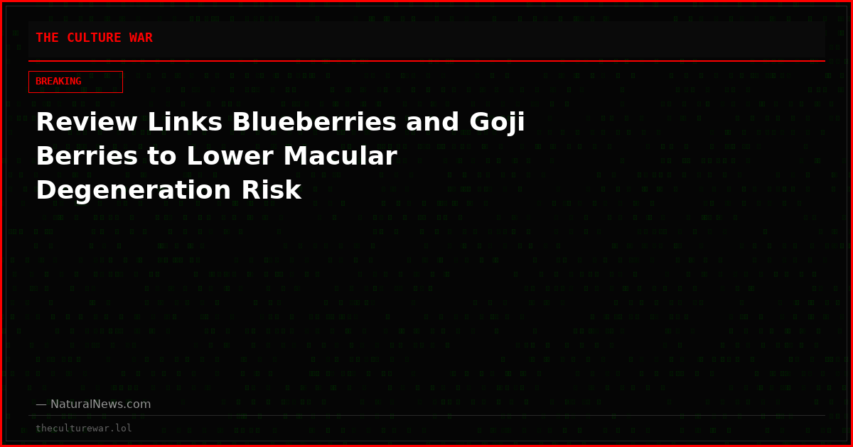 Review Links Blueberries and Goji Berries to Lower Macular Degeneration Risk