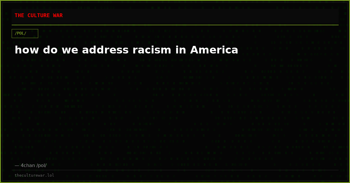 how do we address racism in America