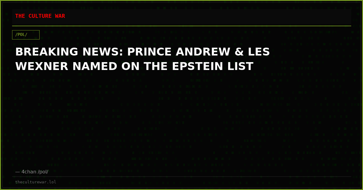 BREAKING NEWS: PRINCE ANDREW & LES WEXNER NAMED ON THE EPSTEIN LIST