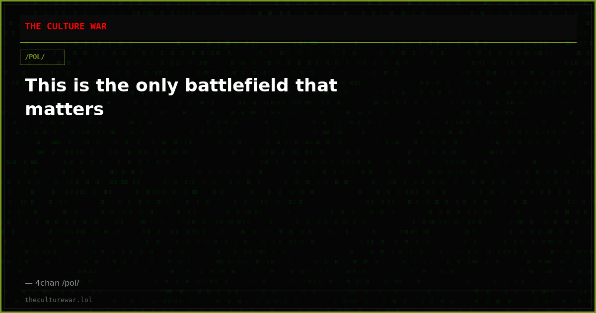 This is the only battlefield that matters