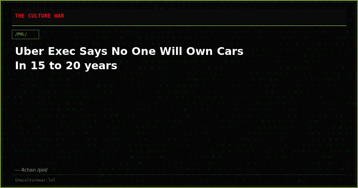 Uber Exec Says No One Will Own Cars In 15 to 20 years