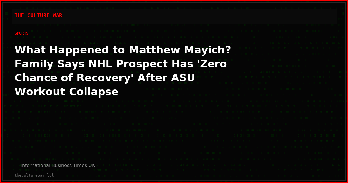 What Happened to Matthew Mayich? Family Says NHL Prospect Has 'Zero Chance of Recovery' After ASU Workout Collapse