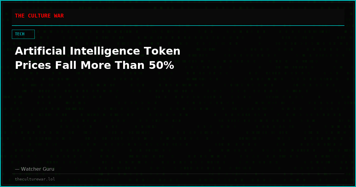 Artificial Intelligence Token Prices Fall More Than 50%