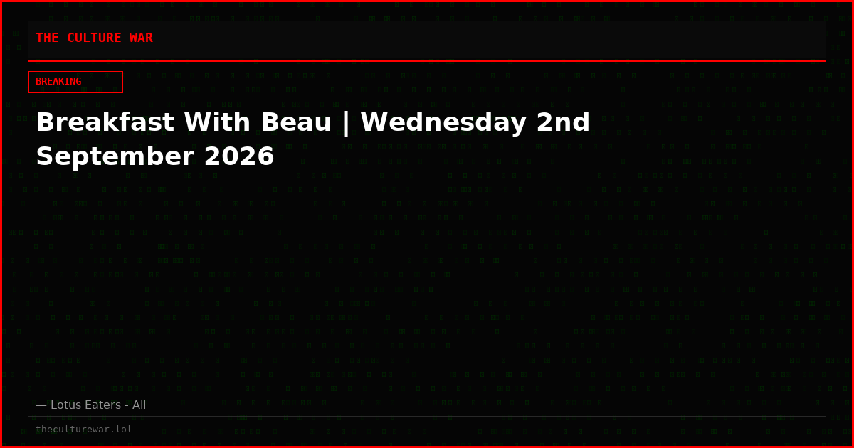 Breakfast With Beau | Wednesday 2nd September 2026