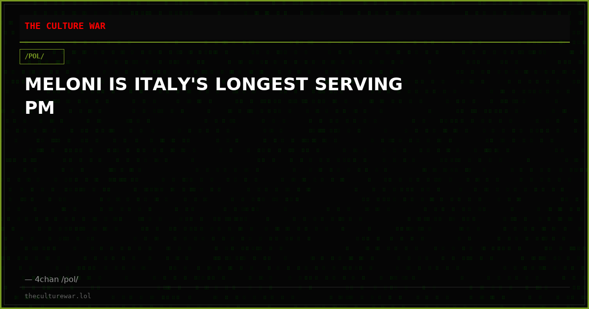 MELONI IS ITALY'S LONGEST SERVING PM
