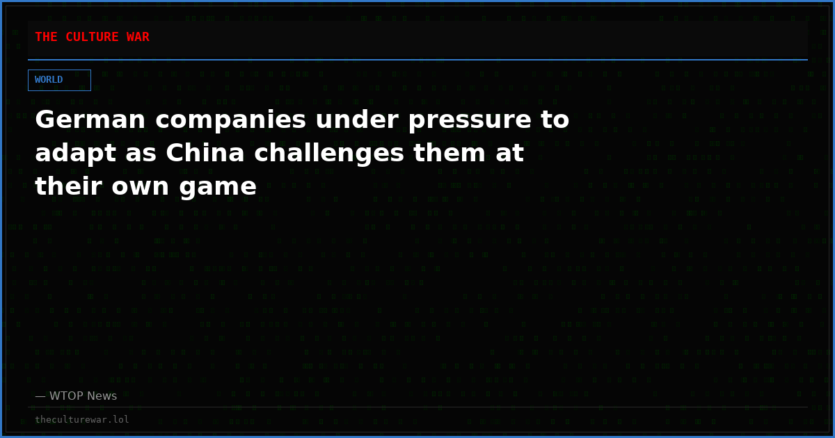 German companies under pressure to adapt as China challenges them at their own game