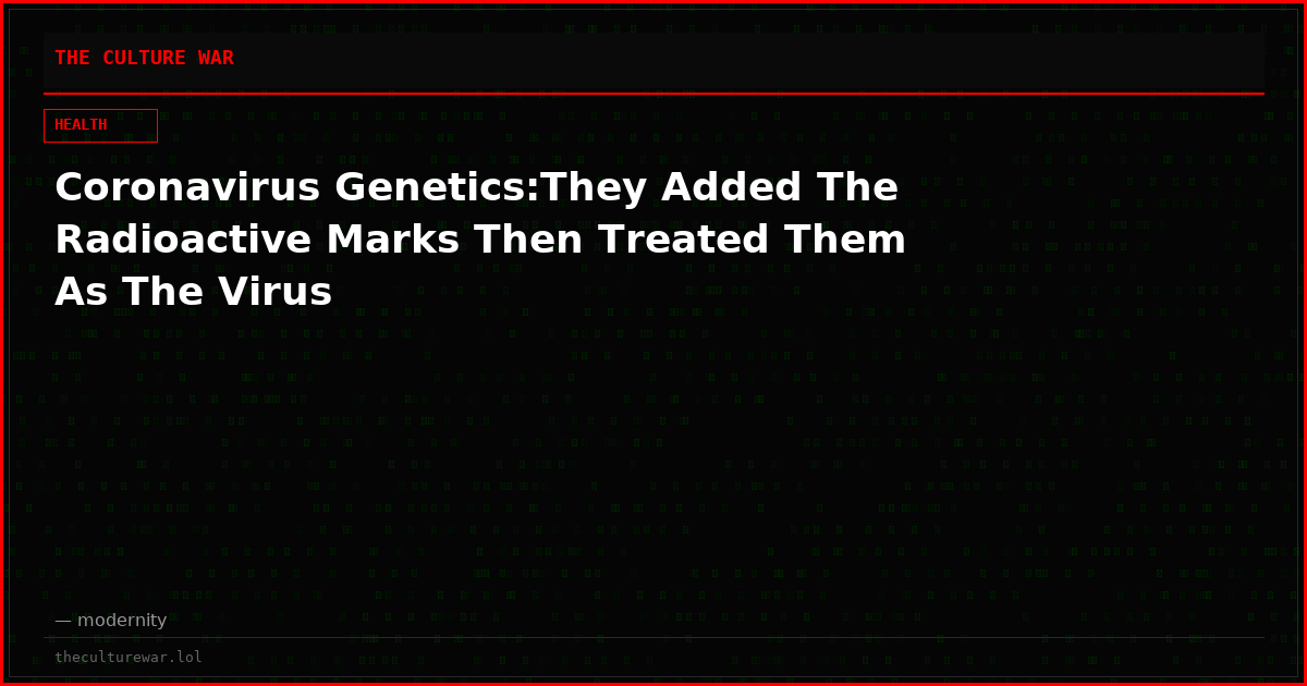 Coronavirus Genetics:They Added The Radioactive Marks Then Treated Them As The Virus