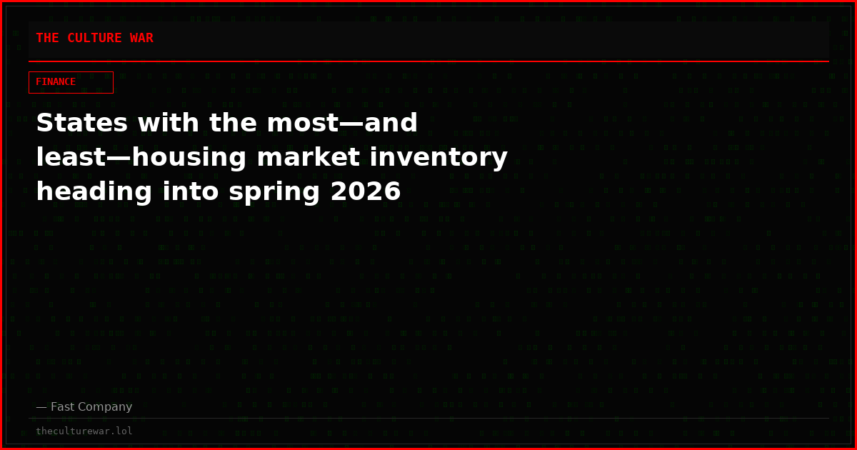 States with the most—and least—housing market inventory heading into spring 2026