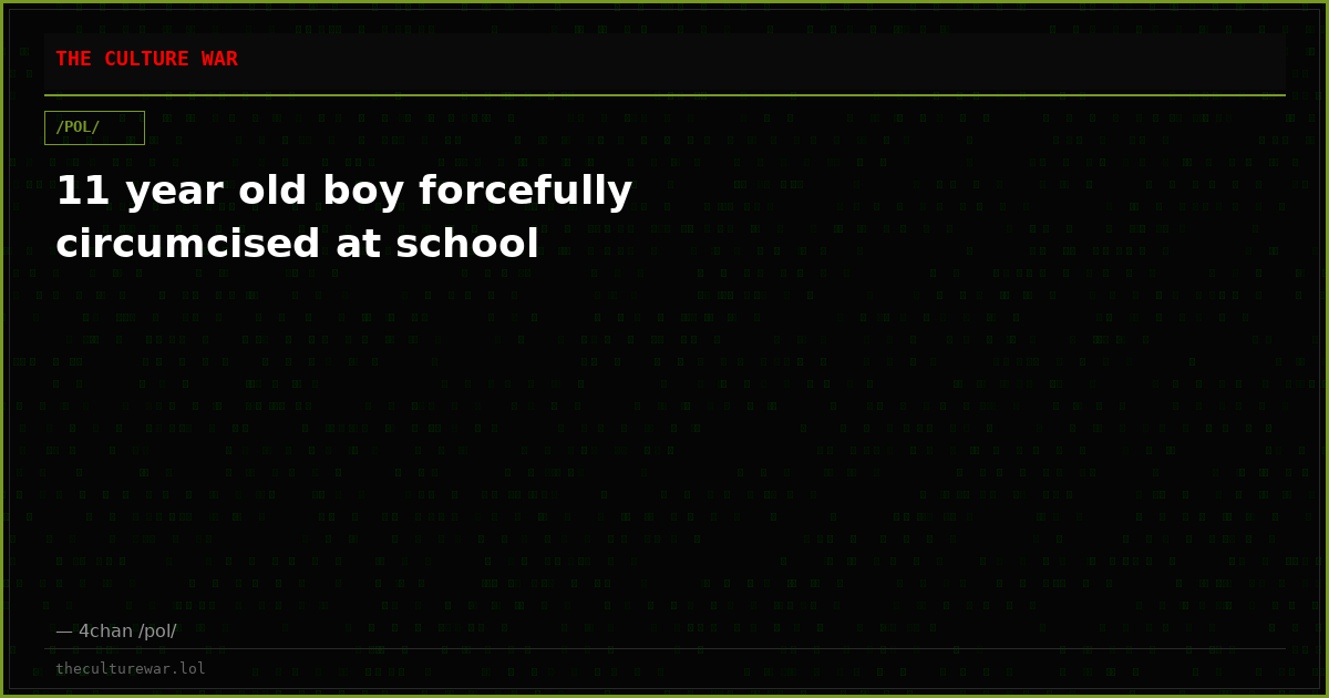 11 year old boy forcefully circumcised at school