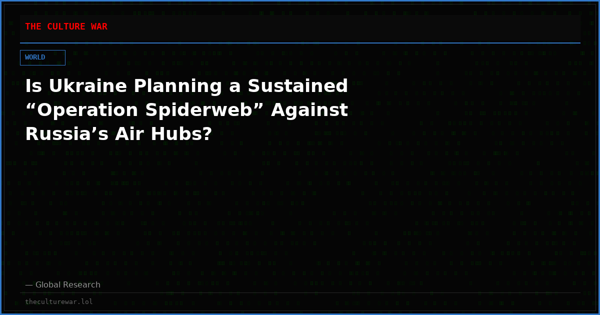 Is Ukraine Planning a Sustained “Operation Spiderweb” Against Russia’s Air Hubs?