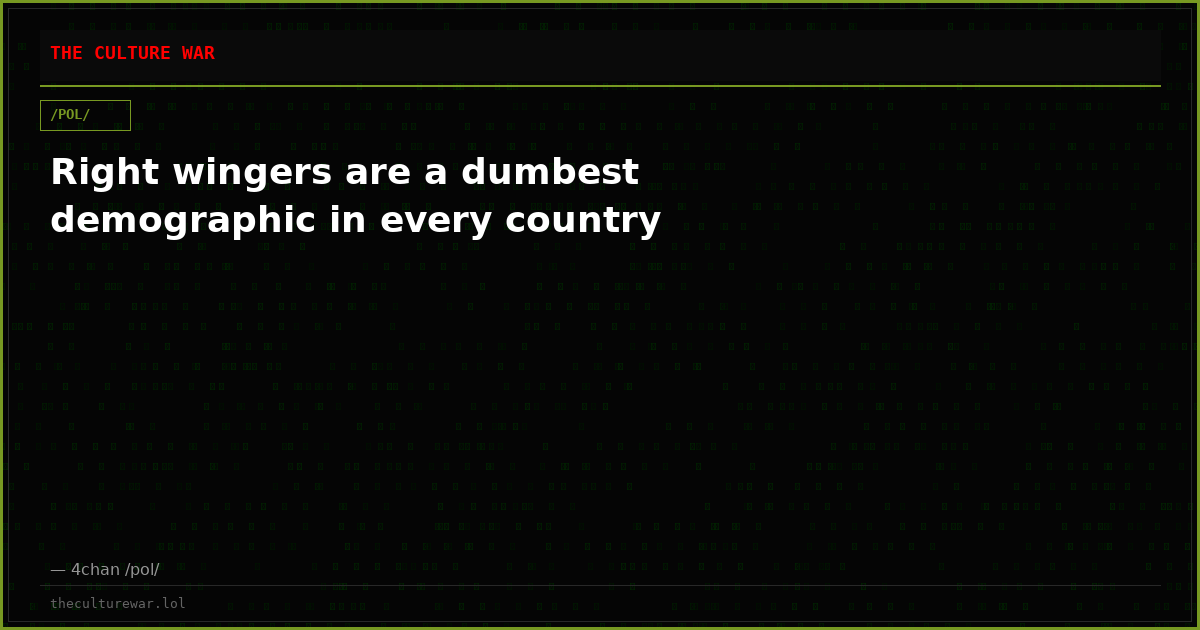 Right wingers are a dumbest demographic in every country