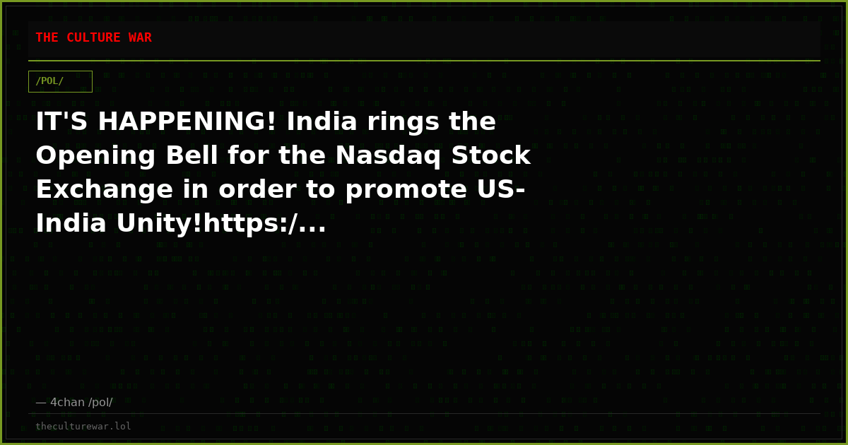 IT'S HAPPENING! India rings the Opening Bell for the Nasdaq Stock Exchange in order to promote US-India Unity!https:/...