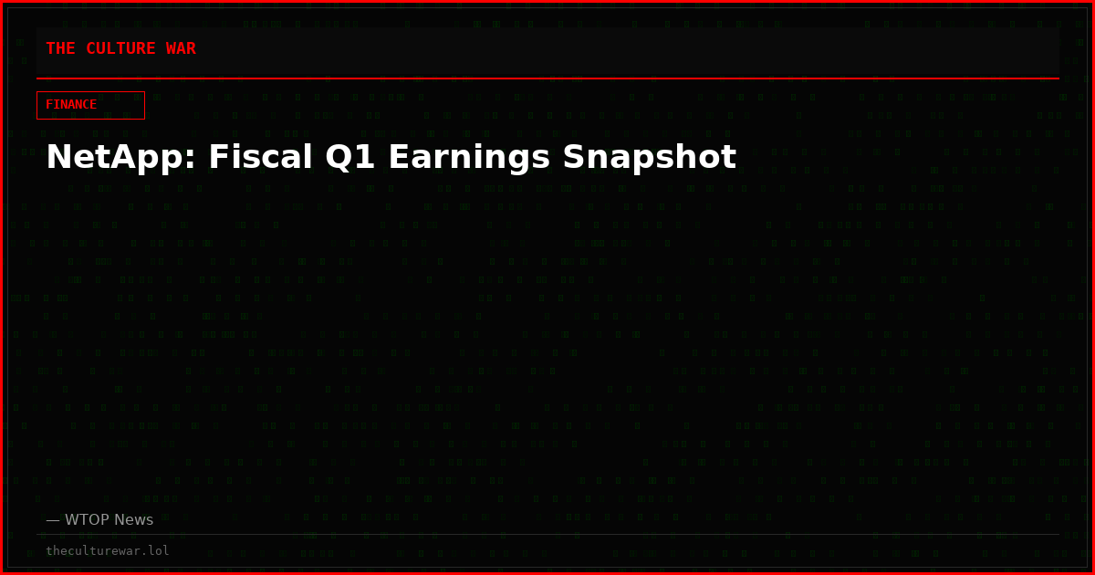 NetApp: Fiscal Q1 Earnings Snapshot