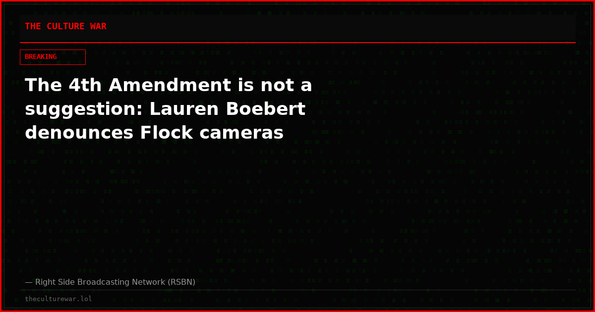 The 4th Amendment is not a suggestion: Lauren Boebert denounces Flock cameras