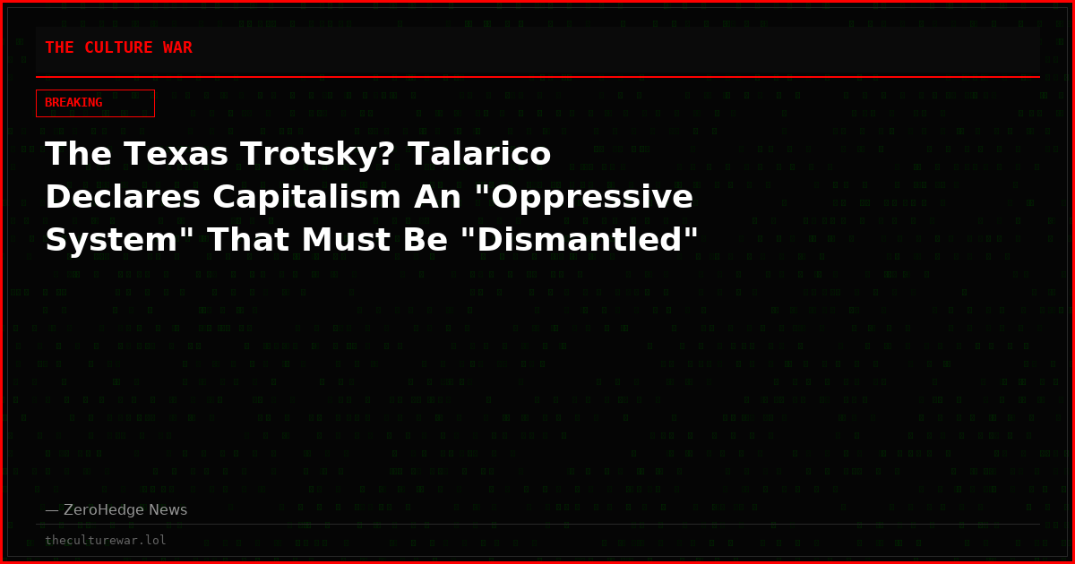 The Texas Trotsky? Talarico Declares Capitalism An "Oppressive System" That Must Be "Dismantled"