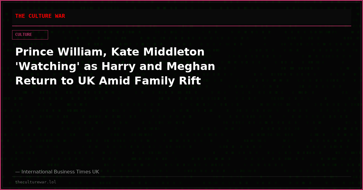 Prince William, Kate Middleton 'Watching' as Harry and Meghan Return to UK Amid Family Rift