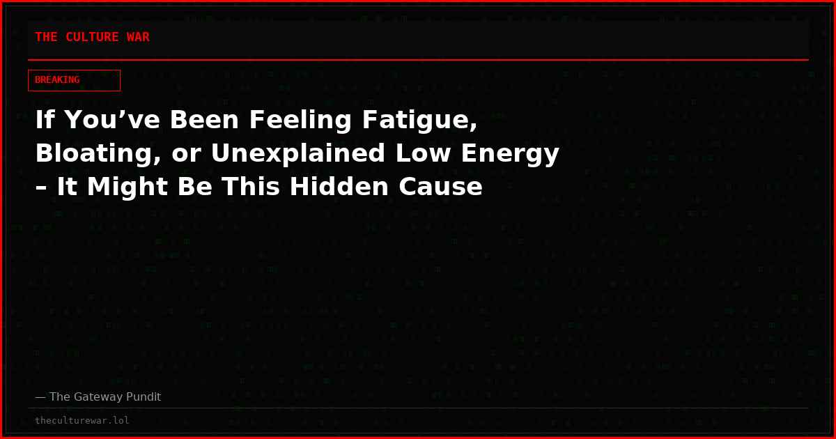 If You’ve Been Feeling Fatigue, Bloating, or Unexplained Low Energy – It Might Be This Hidden Cause