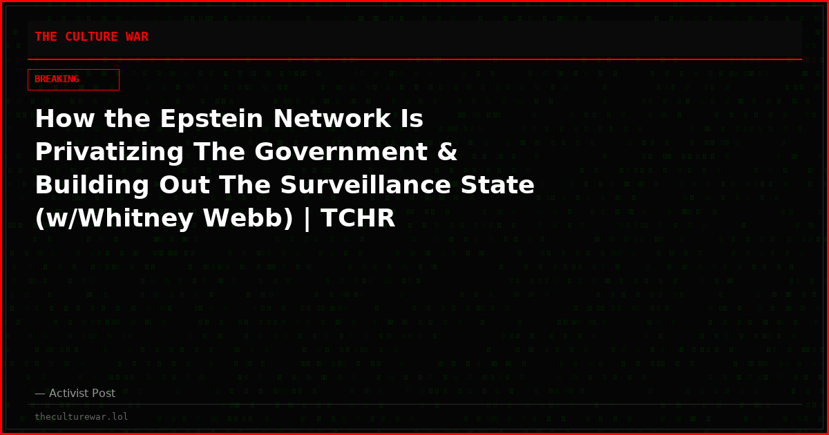 How the Epstein Network Is Privatizing The Government & Building Out The Surveillance State (w/Whitney Webb) | TCHR