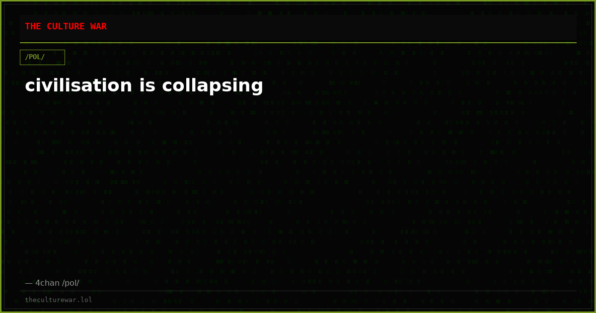 civilisation is collapsing