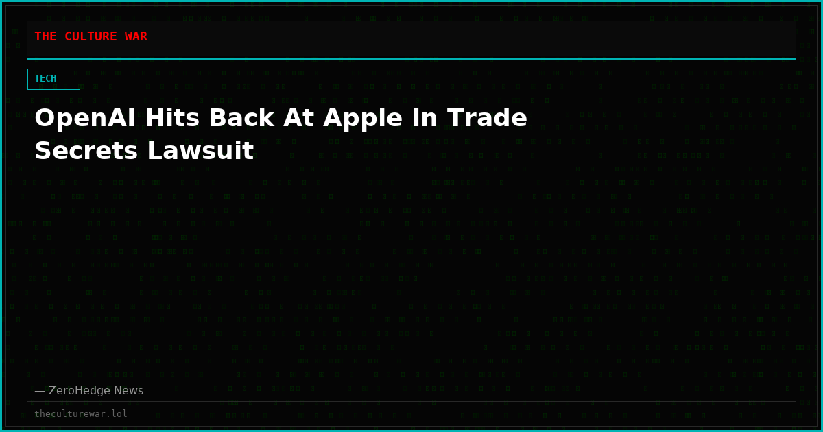 OpenAI Hits Back At Apple In Trade Secrets Lawsuit