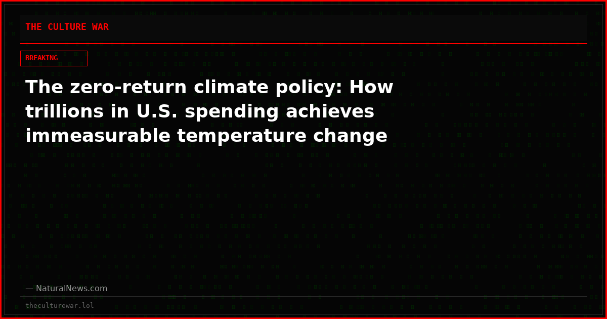 The zero-return climate policy: How trillions in U.S. spending achieves immeasurable temperature change