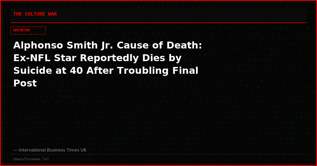 Alphonso Smith Jr. Cause of Death: Ex-NFL Star Reportedly Dies by Suicide at 40 After Troubling Final Post