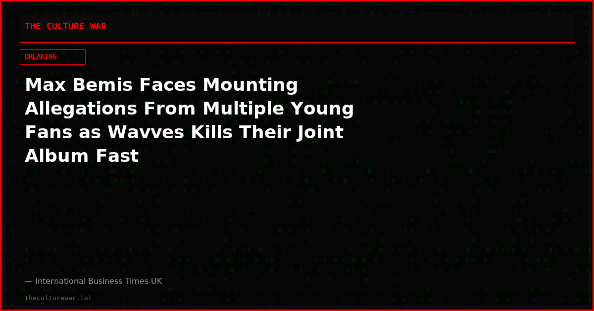Max Bemis Faces Mounting Allegations From Multiple Young Fans as Wavves Kills Their Joint Album Fast